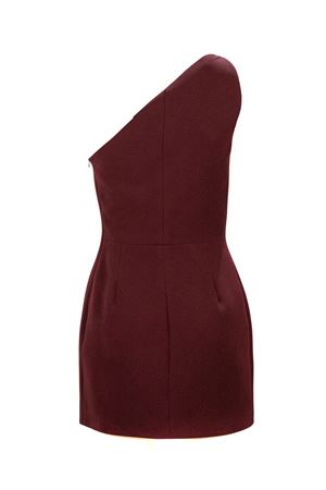 Crystal Embroidered One Shoulder Mini Dress DAVID KOMA | PF25DK77DBURGUNDYSILVER